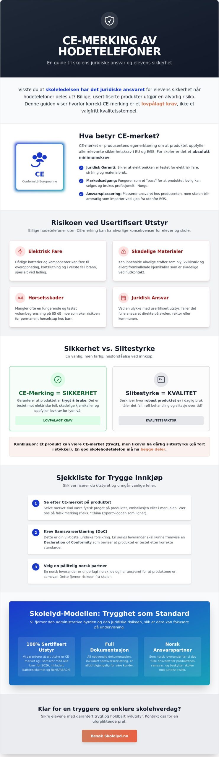 CE-merkede hodetelefoner: En komplett guide til sikkerhet og krav i skolen (2026)